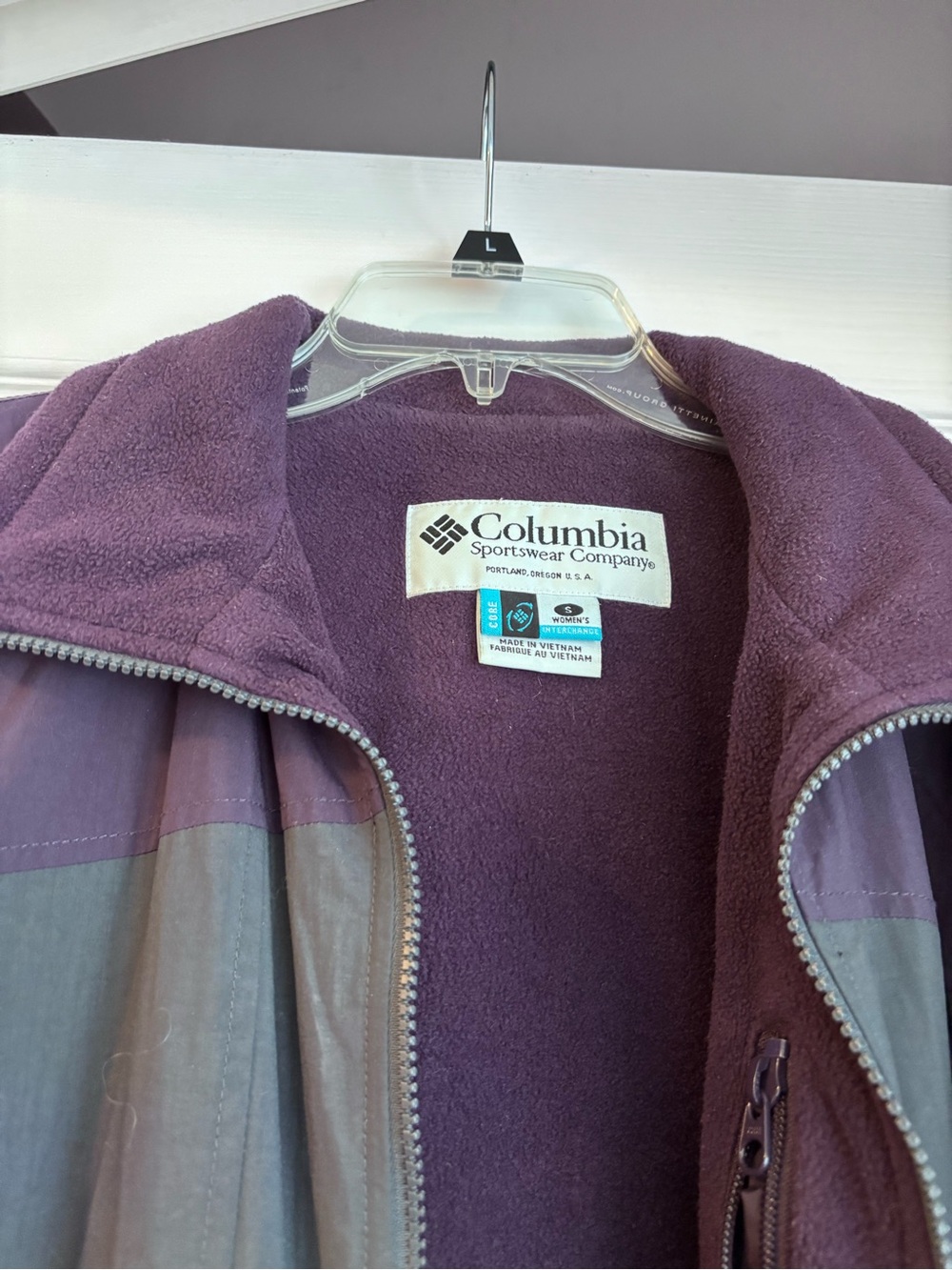 Columbia Women’s Purple and Gray Jacket - Women’s L - Picture 3 of 4